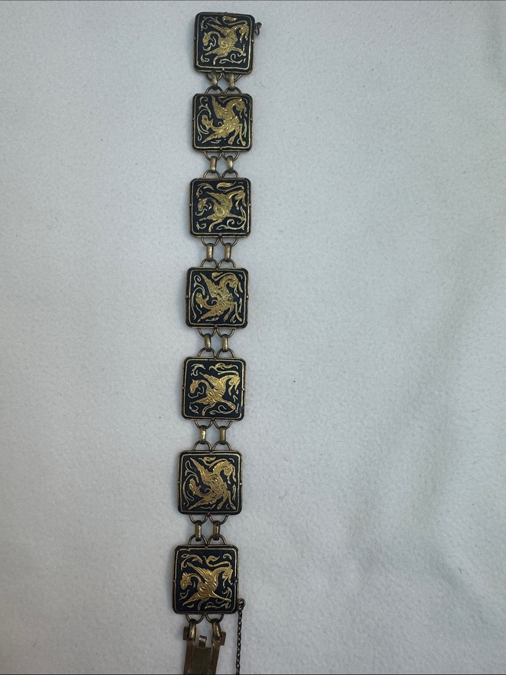 Classic damascene link bracelet